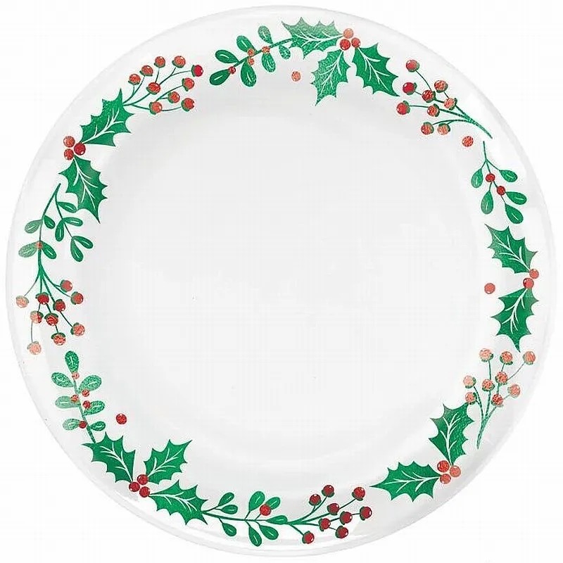 Plato 7" y 10" Plastico Muerdago C/20
