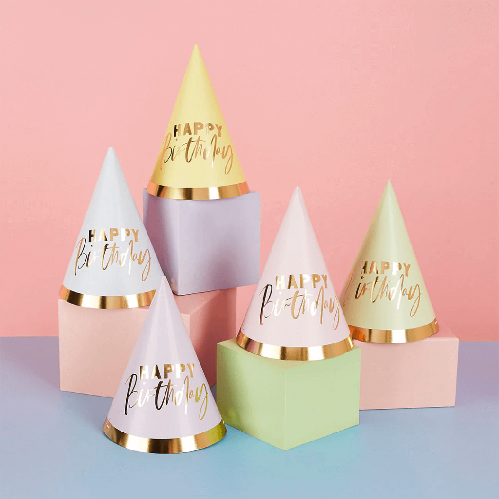 Party Hats Pastel Happy Birthday C/10