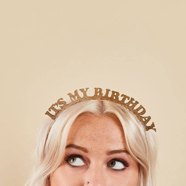 Headband It's My Birthday Gold C/1