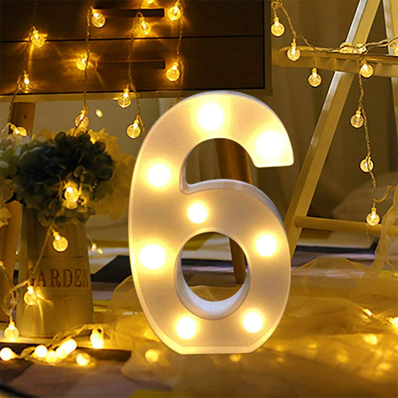 Numero 6 Luz Led C/1