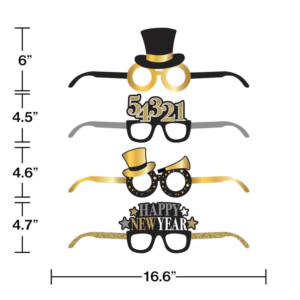 Paper Glasses Happy New Year C/4