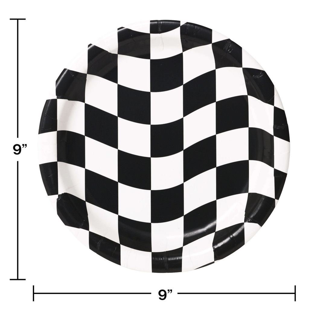 Plato 9" Black And White Checks C/8
