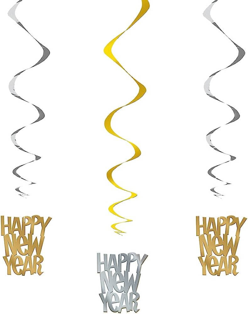 Hanging Decorations HNY Dorada / Plata