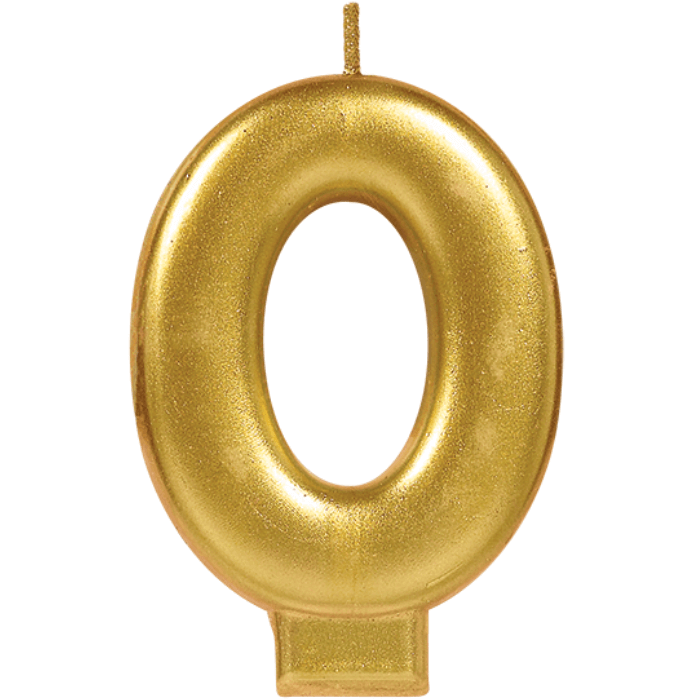 Vela Numero Dorado 0 C/1