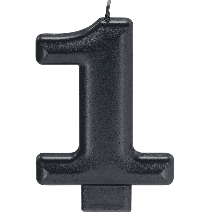 Vela Numero Negro 1 C/1