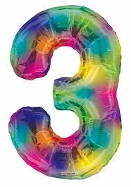 Globo 36" Numero 3 Multicolor C/1