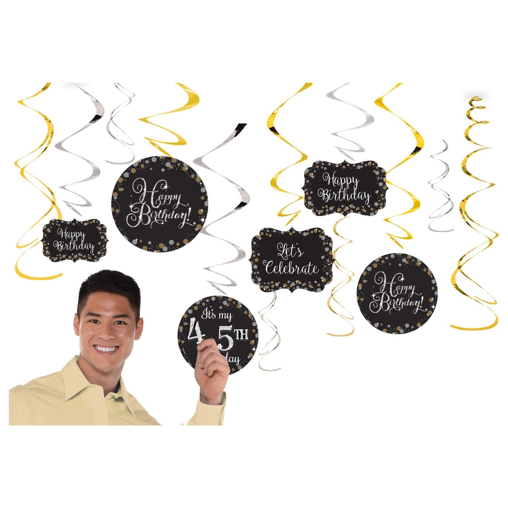 Swirl Decorations HBD Edades C/12