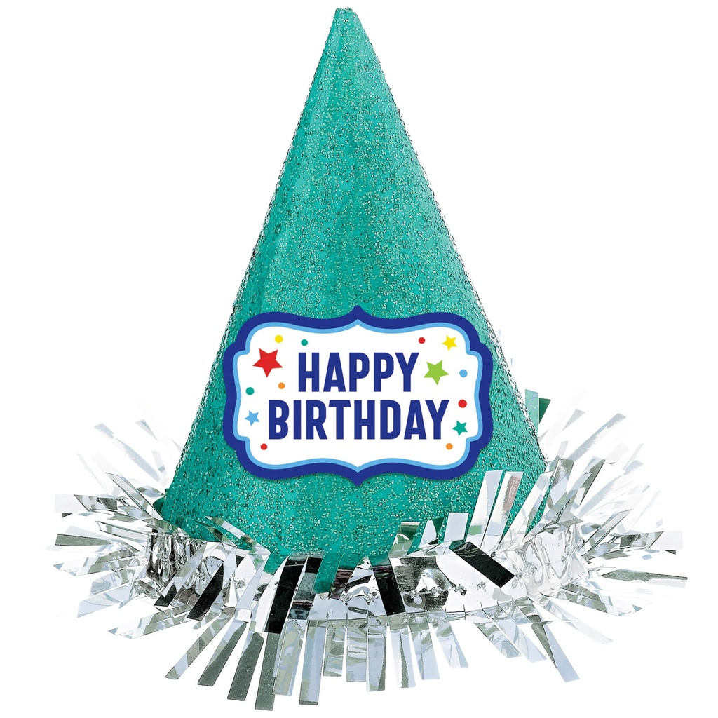 Mini Sombrero Cono Glitter HBD C/1