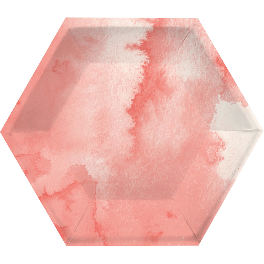 Plato 8" Hexagonal Pink Elise C/8