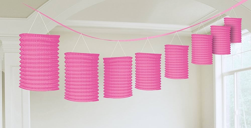 Guirnalda de Faroles de Papel Rosa C/1