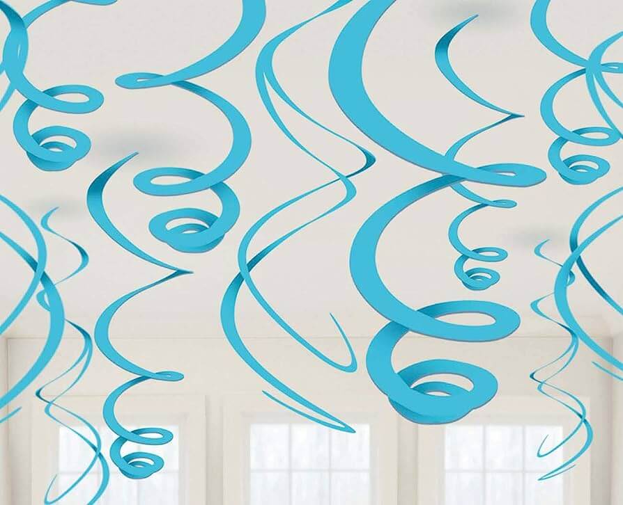 Swirls Decorations Colores Azul Caribe C/12