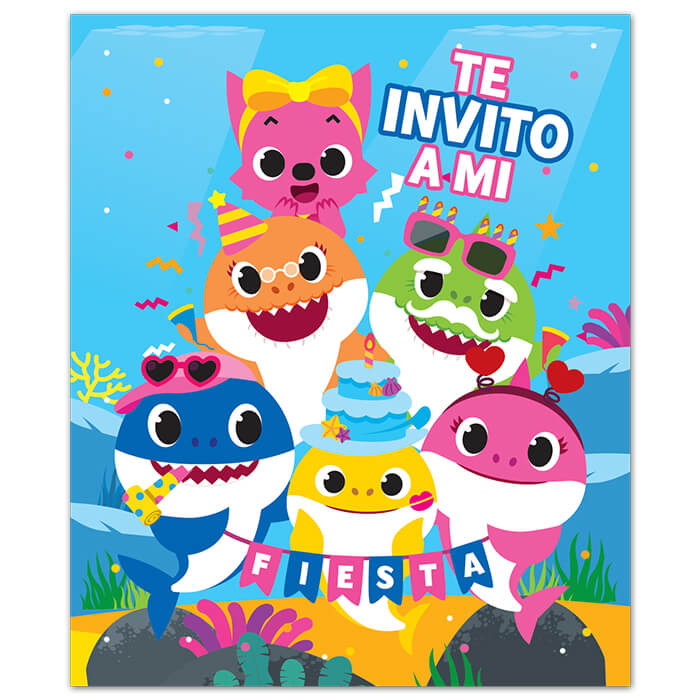 Invitacion Baby Shark C/6