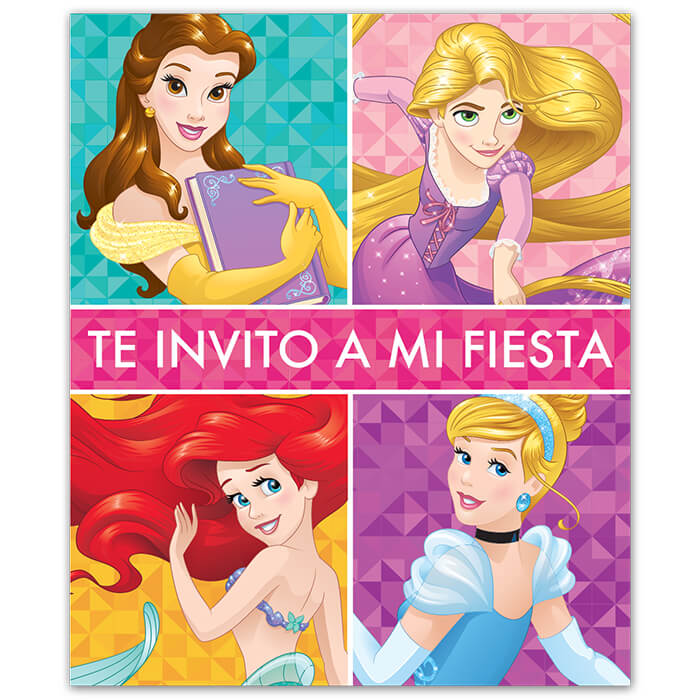 Invitaciones Princesas C/6