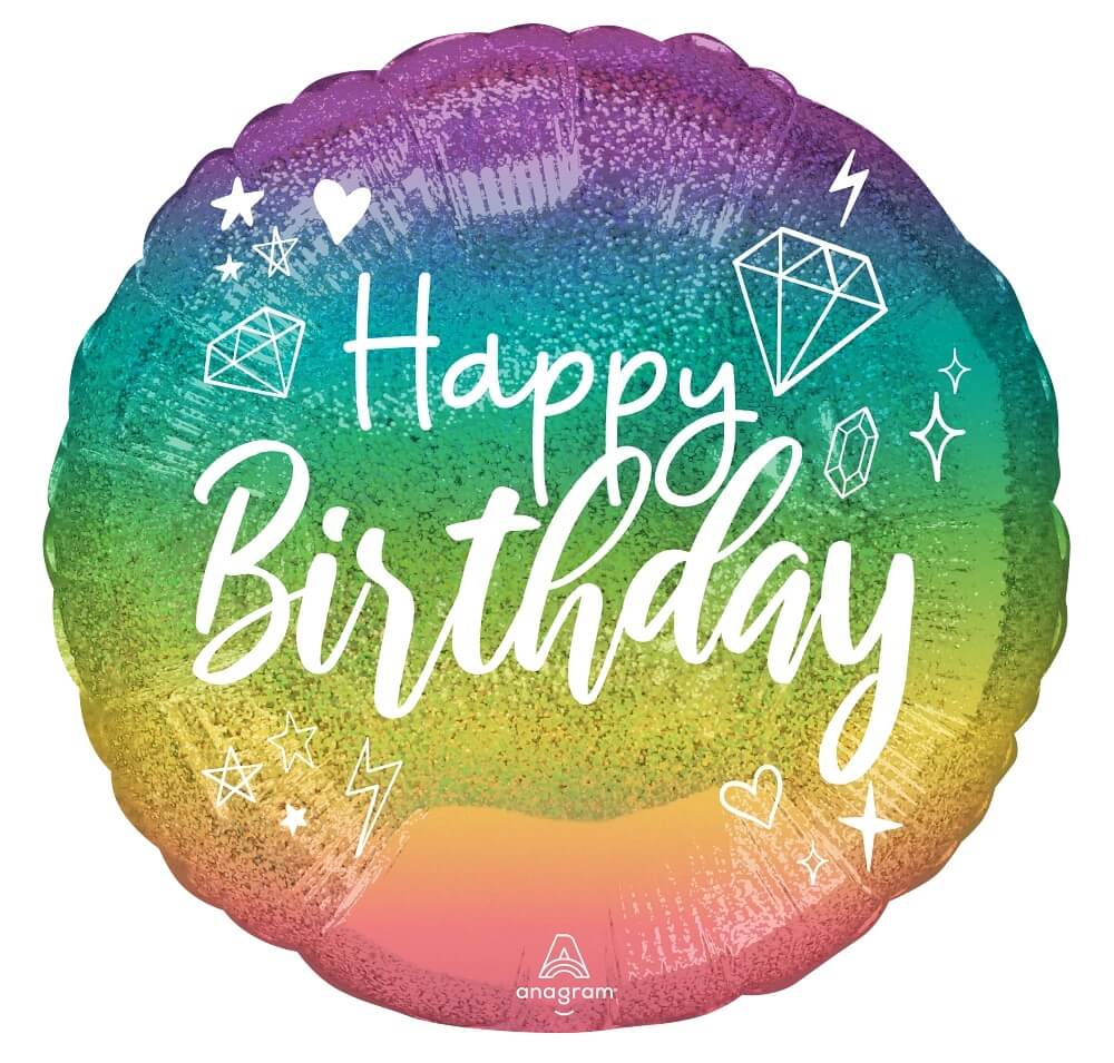 Globo 18" Holo Sparkle Birthday C/1