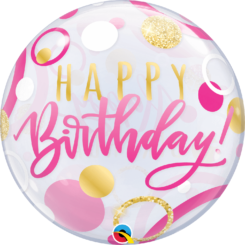 Burbuja 22" HBD Rosa / Oro