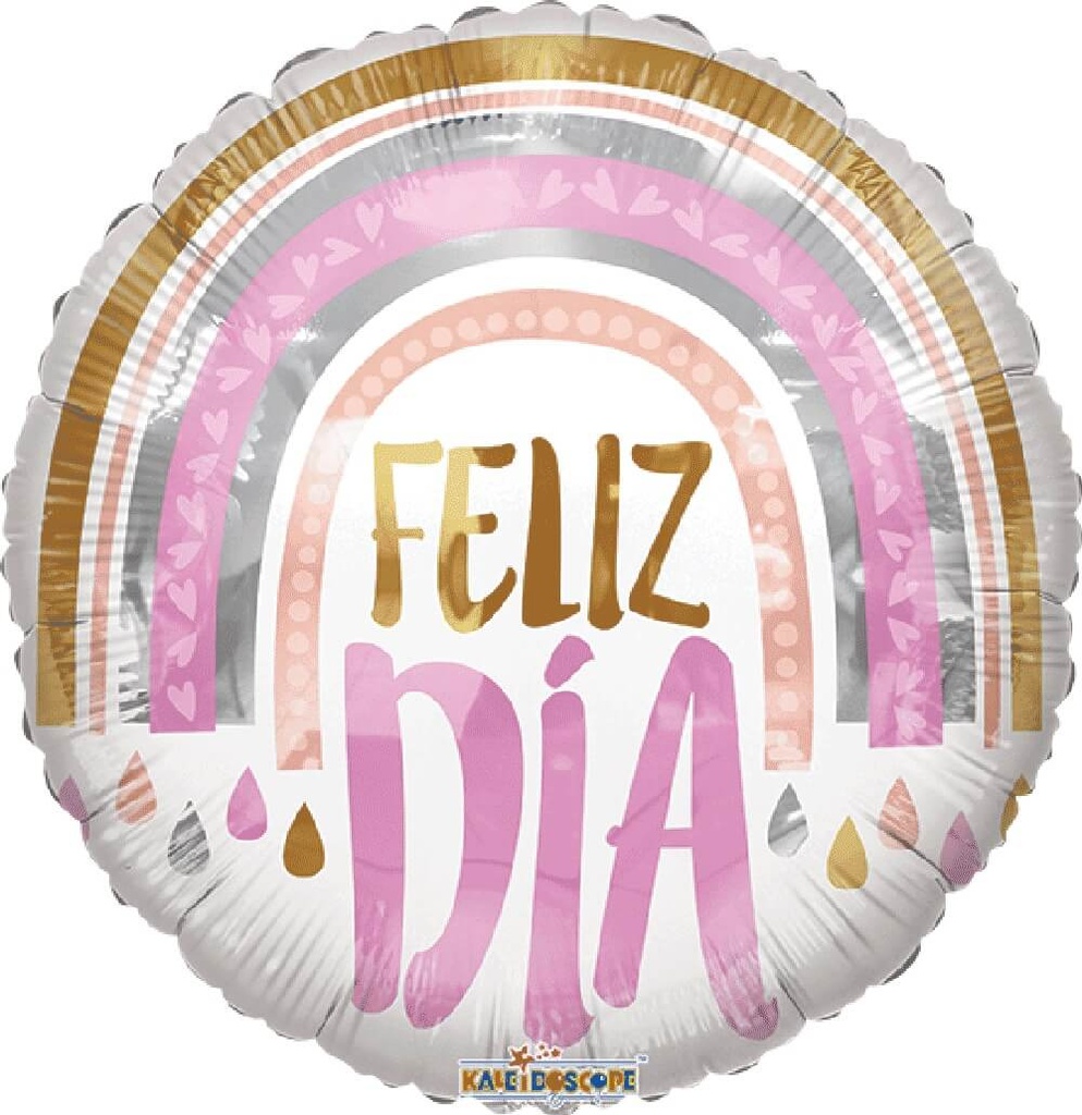 Globo 36" Feliz Dia Rainbow Drops C/1