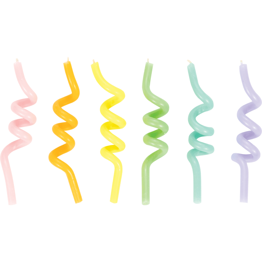 Velas Curly / Churro Pastel C/6
