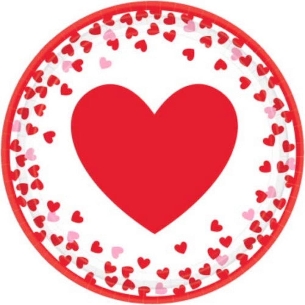 Plato 9" Confetti Hearts C/8