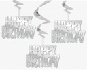 Decoracion Colgante HBD Plata C/3