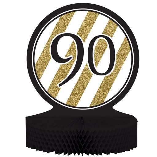 Centro de Mesa Edad 90 Black & Gold C/1