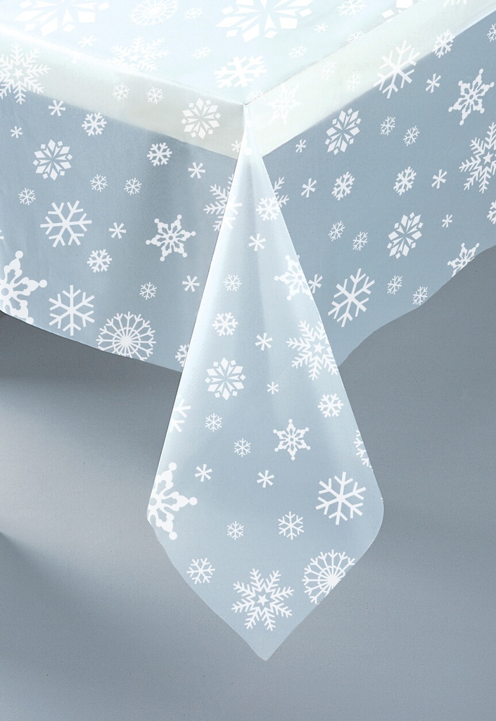 Mantel Transparente Copos De Nieve C/1