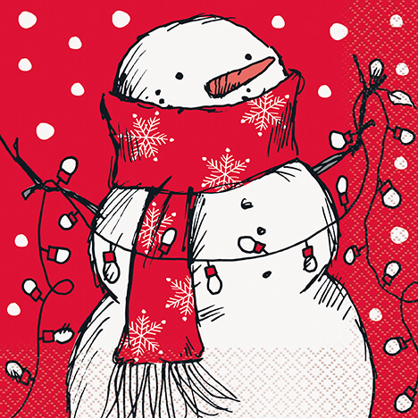 Servilleta G Red Stripes Christmas C/16