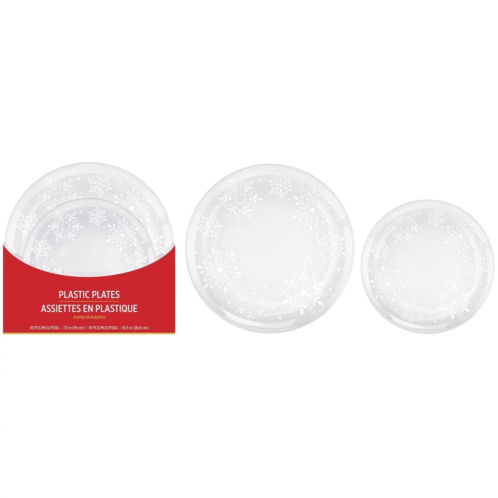 Plato 7" y 10" Plastico Transparente Copos C/20