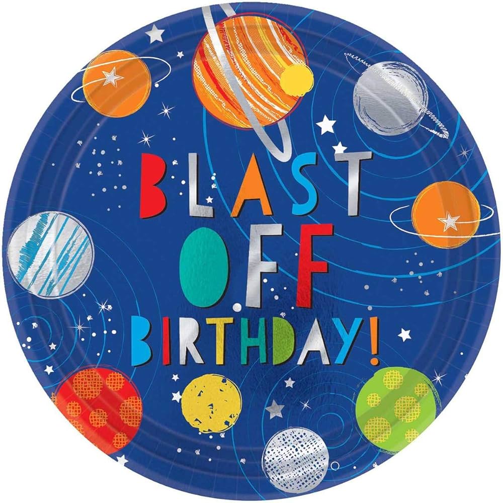 Plato 10.5" Blast Off Birthday C/8