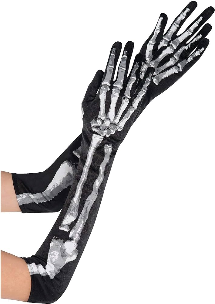 Guantes Largos Esqueleto C/1 Par