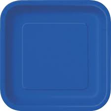 Plato 7" Cuadrado Azul Rey C/16