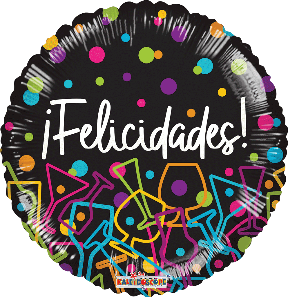 Globo 24" Felicidades Siluetas C/1