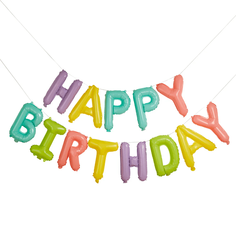 Balloon Garland Pastel Happy Birthday C/1