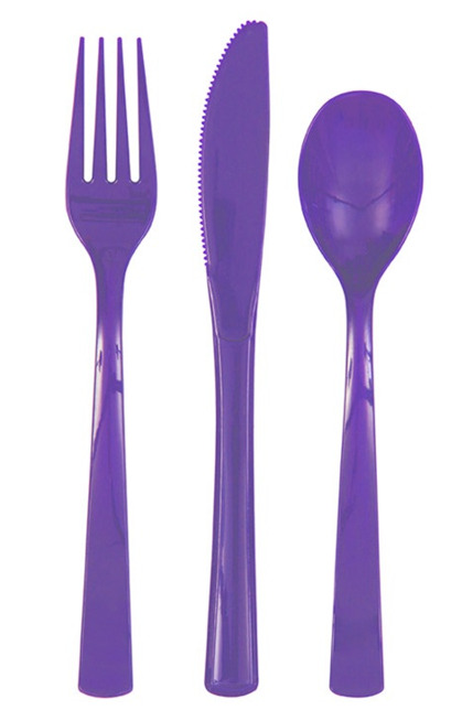Juego De Cubiertos Morado C/18