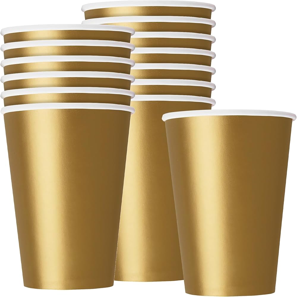 Vaso Carton 9oz Dorado C/14