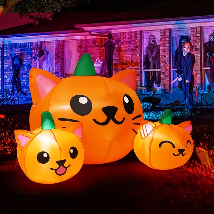 Inflable Trio de Calabazas Mininos 1.55m C/1