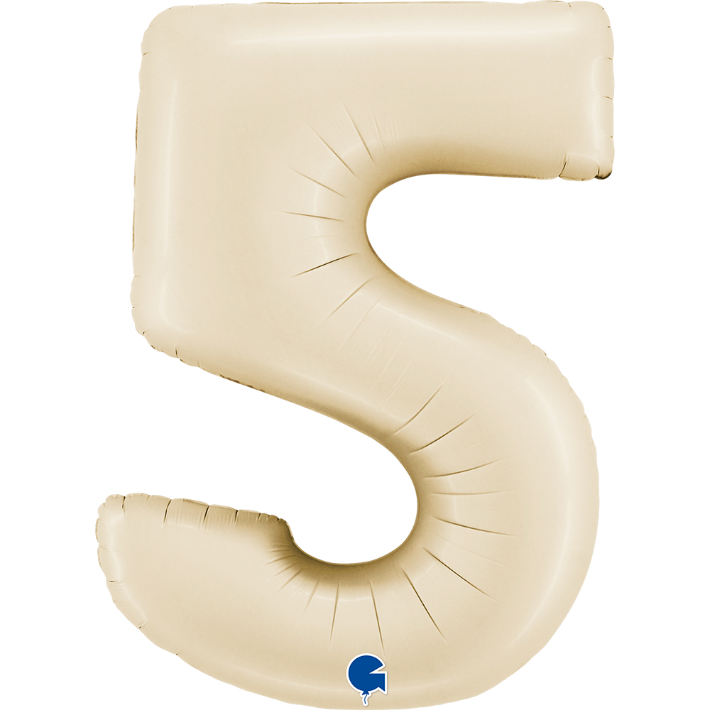 Globo 40" Numero 5 Ivory Cream C/1
