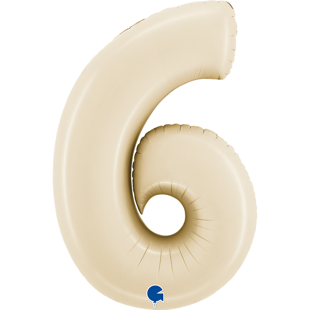 Globo 40" Numero 6 Ivory Cream C/1