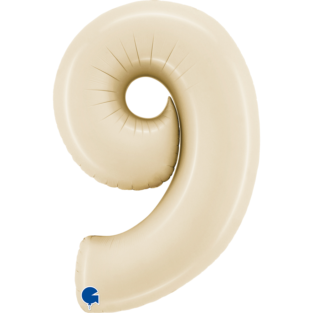 Globo 40" Numero 9 Ivory Cream C/1