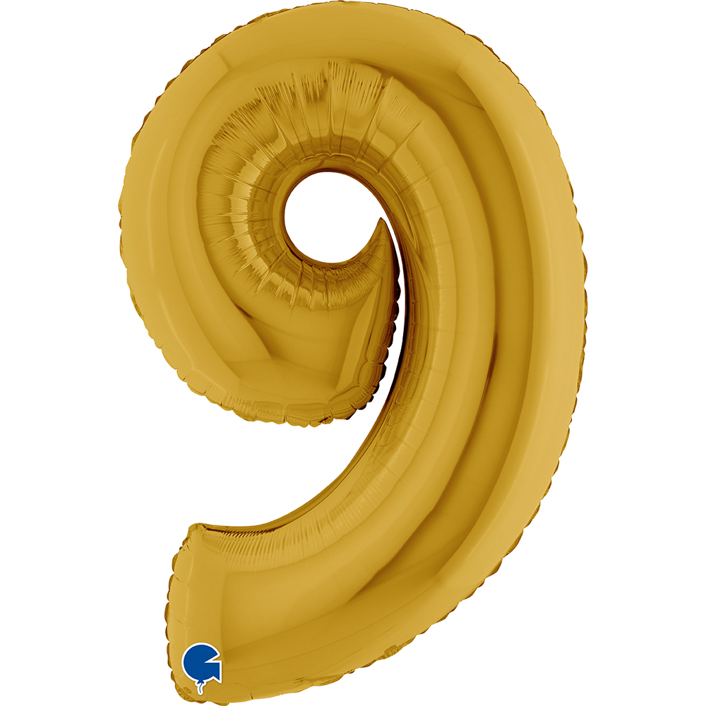Globo 40" Numero 9 Oro C/1