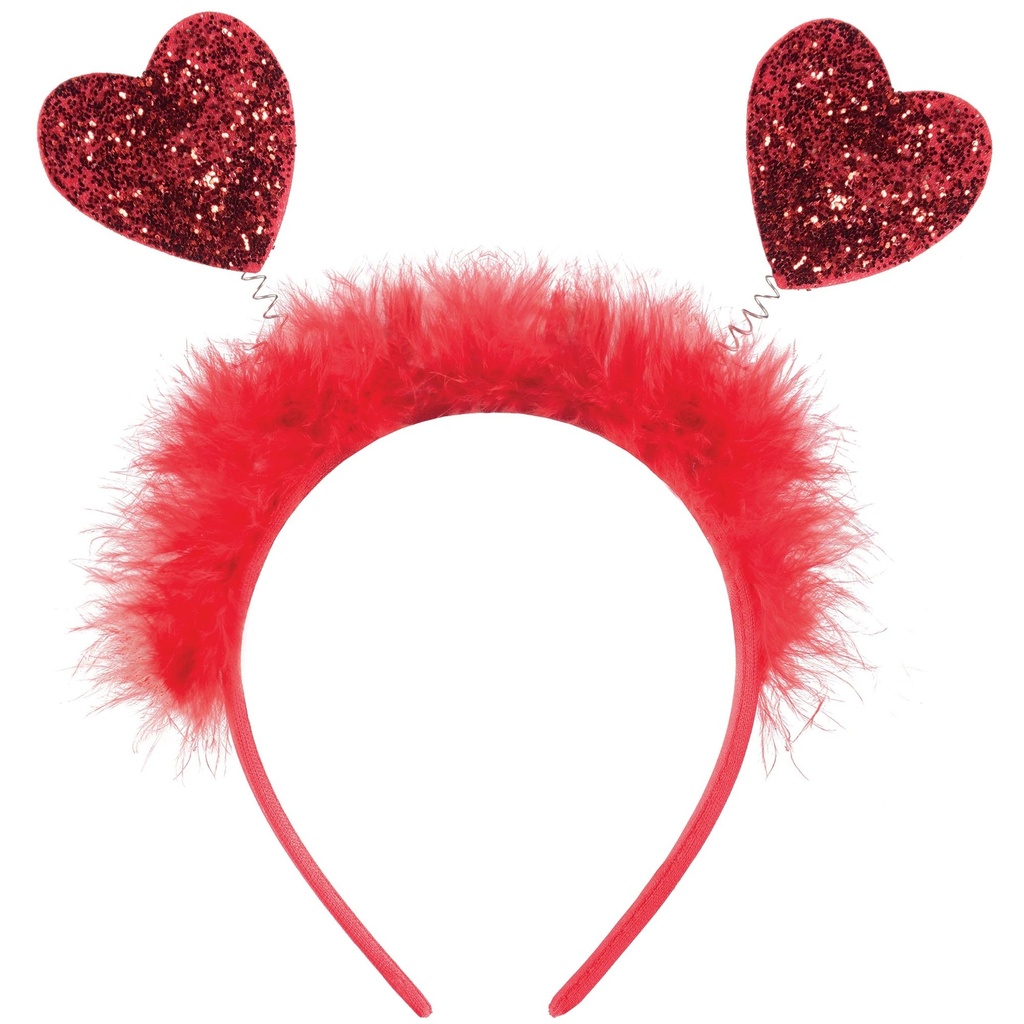 Diadema Corazones Rojos C/1