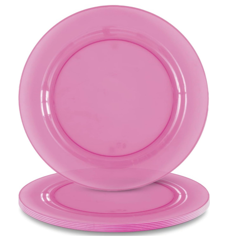 Plato 7" Transparente Rosa C/4