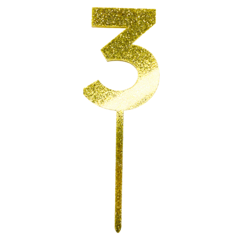 Cake Topper Numero 3 C/1