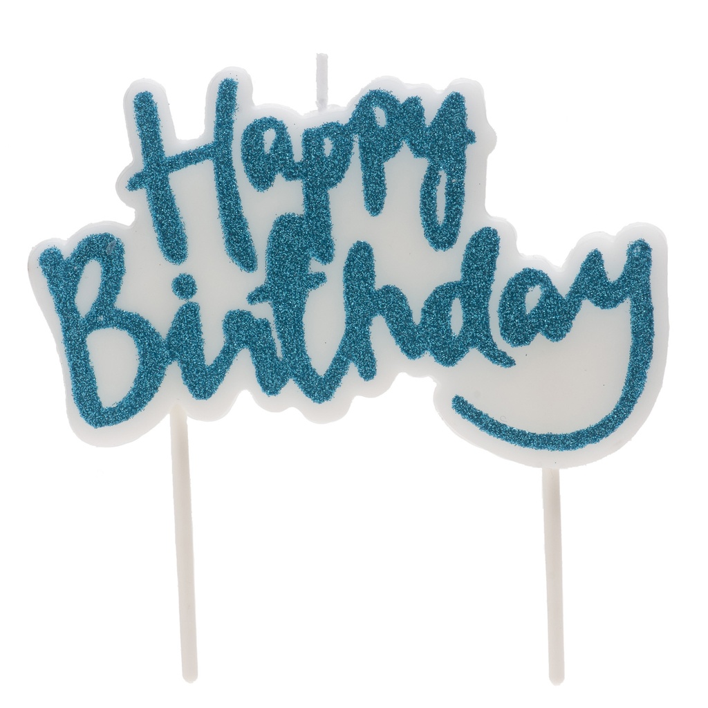 Vela Cumpleaños Happy Birthday Azul C/1