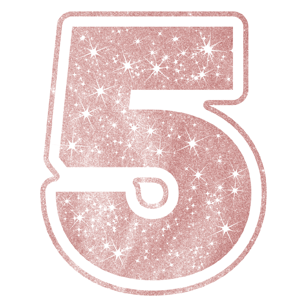 Figura de Plastico numero 5 rosa  C/1