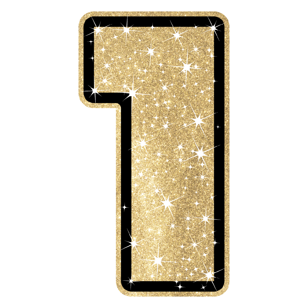 Figura de Plastico Ch Numero 1 Dorado C/1