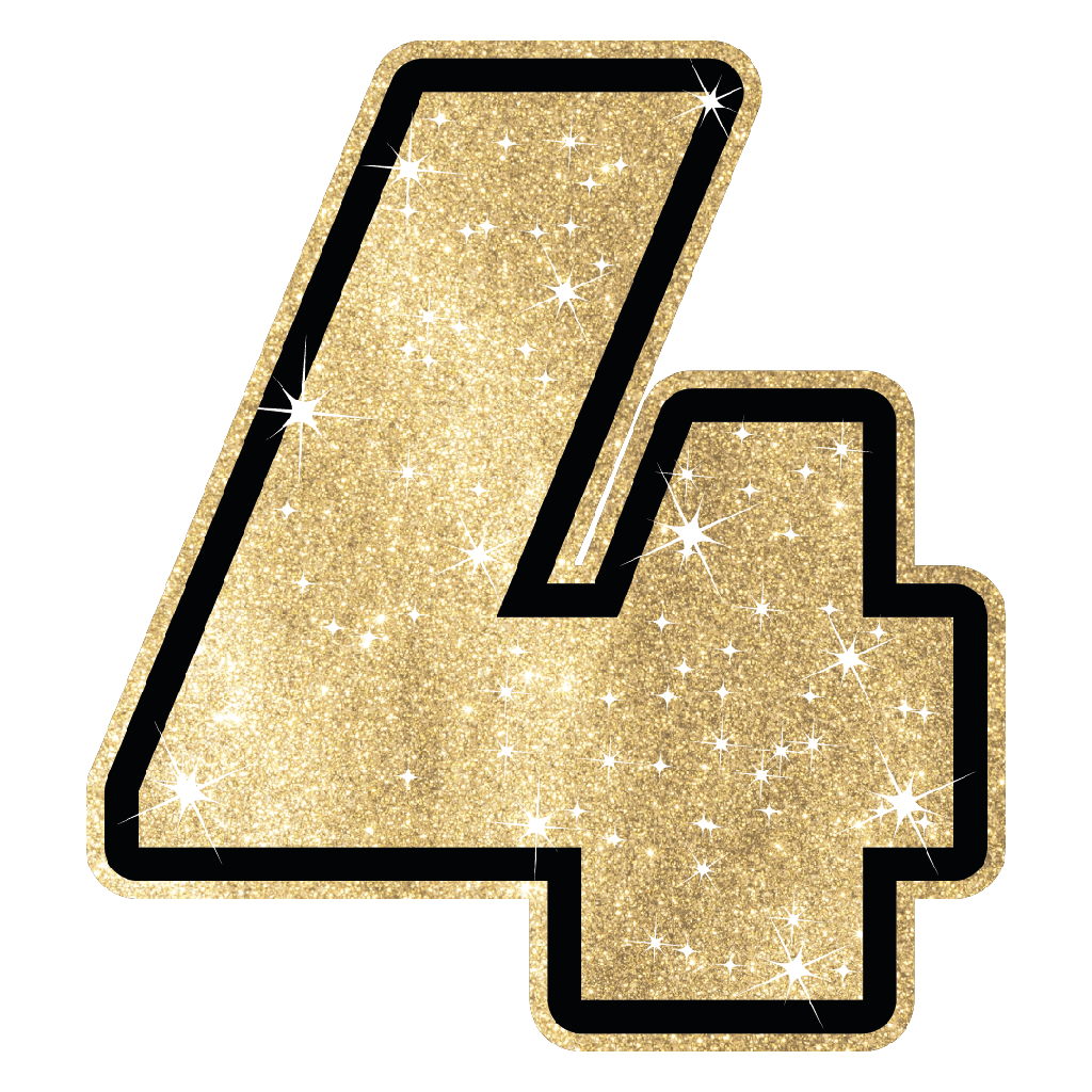 Figura de Plastico Ch Numero 4 Dorado C/1