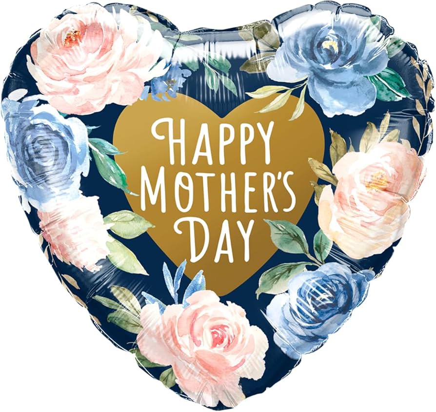 Globo 18" Corazon Flores Happy Mothers Day C/1