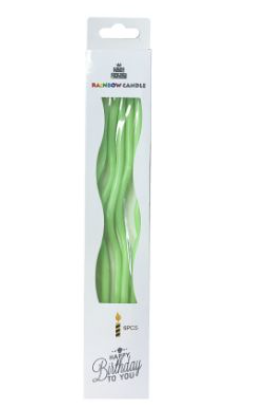 Velas Curvas Verde C/6